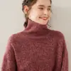 Mismo Estilo que Faye Wong ~ Estilo Normcore Perezoso Tejido Grueso 100% Cachemira Pura para Mujer Suelto Hilo Floral Prenda Básica de Punto
