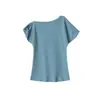 Camiseta Feminina Heyhenry Estilosa Garota Apimentada Manga Curta Ombro a Ombro, Top Slim Fit Estilo Americano de Verão