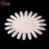 Tarjeta de colores ovalada para decoración de uñas, 20 colores, placa de color transparente, color natural, con forma de girasol, tablero de exhibición para uñas postizas, práctica para principiantes