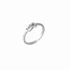 Anillo de plata de ley S925 pez pequeño letra sonriente diseño de nicho dulce fresco creativo apertura anillo ajustable