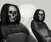 Funda para reposacabezas de coche con estampado de calavera negra, estilo elástico universal, funda divertida y peculiar para reposacabezas de coche, especializada para pedidos al por mayor