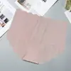 Ropa interior de seda de hielo sin costuras ultradelgada para mujer con diseño de ondas, color liso, talla grande, cintura alta, transpirable, una pieza, bragas para mujer