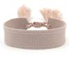 Pulseira com Tassel de Fita Bordada Estilo Étnico, Pulseira Ajustável de Jacquard Colorido, Acessório de Presente para Festival de Música de Feriado