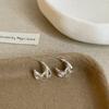 Aretes de Metal Frío Escenario Superficie Torcida Anillo C Aretes Femeninos Diseño de Nicho Sentido de la Personalidad Moda Versátil Aretes Aretes