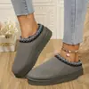Comércio Exterior Plus Size Feminino Outono e Inverno Novo Renda Estilo Étnico Moda Botas de Neve Sapatos Femininos Saia de Baixo Sapatos de Algodão Pelúcia Espessa