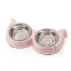 Tigela de Cachorro Transfronteiriça, Tigela para Cachorro e Gato, Tigela Dupla para Comida de Gato, Tigela de Aço Inoxidável para Comida de Cachorro, Tigela de Arroz para Pet de Cachorro Pequeno, Alimentação Especial