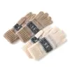 Cachemira 2026 Otoño/Invierno Nuevos Guantes Unisex Retro de Punto Jacquard Cálidos a Prueba de Viento para Ciclismo de Cinco Dedos