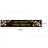 Amazon Negro Oro Fondo de Cumpleaños Pancarta de Fiesta Banner para Fiesta al Aire Libre Decoración de Fiesta Feliz Cumpleaños Bandera de Atmósfera