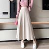 Falda de Punto Negra para Mujer, Nueva Moda Otoño 2025, Falda Larga Casual que Cubre la Cadera, Falda de Invierno Gruesa de Cintura Alta en Línea A