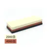 Piedra de afilar Corindón Blanco Doble Cara Tira de Piedra de Aceite para Cocina Casera Exterior Piedra de afilar Fina con Base de Bambú Set de Piedras de Afilar para Exportación
