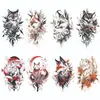 Conjunto Europeu e Americano de Tatuagem Adesivos de Rosa e Borboleta Transfronteiriço Combinação com Folha de Ouro e Prata Adesivos de Tatuagem Coloridos Adesivos de Tatuagem