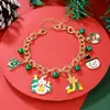 Pulseras Navideñas Transfronterizas, Cascabeles, Adornos de Mano de Perlas, Colgantes de Copo de Nieve y Ciervo, Accesorios Festivos Navideños, Pulseras de Navidad