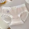 Calcinha 7A Bacteriostática Feminina Confortável Amiga da Pele Alta Elasticidade Cor Sólida Leve Respirável Cintura Média Forro de Algodão para Mulheres