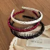 Diadema Simple Diaria de Tela de Lunares para Mujeres con Dientes Antideslizante Presionador de Cabello Temperamento Moda Lazo para el Cabello Accesorios para el Cabello Verano