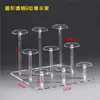 Soporte de Exhibición Transparente Acrílico Forma de Abanico Escalera Muñeco de Dibujos Animados Hecho a Mano Bubble Mart Estante para Cosméticos Postres