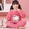 Pijama Infantil Niños 2026 Nuevo Otoño Invierno Felpa de Coral Estilo Delgado Niños Grandes Franela Invierno Niñas Estilo Niñas Conjunto