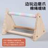 Percha para Pericos para Periquitos y Agapornis Criados a Mano, Soporte de Madera Maciza para Afilar Garras, Plataforma Interactiva Triangular de Escritorio, Soporte de Entrenamiento para Pájaros