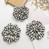 Estilo Preppy Coreano Tela Cuadros Borde Quemado Camelia Pin DIY Lazo para el Cabello Hecho a Mano Diadema Broche Accesorios para Ropa