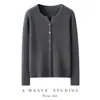 Cárdigan de Cachemira para Mujer, Elegante Suéter de Cachemira de Cabra, Suave y Ajustado, Ropa de Abrigo, Chaqueta Suéter de Punto con Cuello Redondo