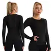 E-commerce Transfronteiriço Secagem Rápida Roupa de Yoga Feminina Primavera/Verão Sensação de Pele Nu Secagem Rápida Justa Roupa de Treino Manga Longa Roupa Esportiva