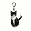 Colgante llavero de gato lindo transfronterizo, decoración de mascota de dibujos animados acrílica, accesorio creativo para mochila, regalo de pareja