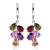 Pendientes de moda coloridos Qingxing Mona Lisa pendientes cobre incrustación color AAA circonita cruz fuente transfronteriza pendientes