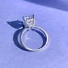 Anillo de Diamante Mujing Jewelry Rectangular Pagoda Coche Plano 8*10 Diamante de Alto Carbono 4 Quilates Clúster de Lujo Plata de Ley 925 Anillo de Diamante Europeo y Americano