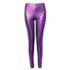 Amazon Wish Calças Sexy de Nove Pontos para Levantar o Quadril Feminino Europeias e Americanas Leggings Justas com Estampa de Escamas de Peixe para Usar por Fora