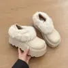 Zapatillas mullidas de moda con suela gruesa, estilo Birkenstock, para mujer, nueva colección de invierno 2026, forradas de felpa, cálidas, tipo slip-on de algodón