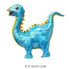 Nova decoração de festa temática de dinossauro em pé balão de filme de alumínio Tiranossauro Rex dragão cuspidor de fogo empurrar no chão bola de folha de alumínio
