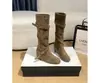Botas Western Largas para Mujer 2026 Nuevo Otoño Verano, Ante Retro, Aumento Interno de Altura, Suela Gruesa, Fruncidas, de Monta, Adelgazantes