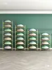 Soporte para Balón Bosu de Gimnasio Estante de Almacenamiento para Balón de Yoga y Equilibrio Estudio Privado Estante de Almacenamiento Tipo Rosquilla Multicapa