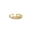 Anel Diamante Ondulação de Água Retrô de Luxo Leve Top de Linha Diamante Folha Personalizado Versátil Design Nicho Empilhável Anel Dedo Indicador