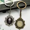 Llavero de Piedra del Tiempo 25*18mm Base para Llavero DIY Personalizado Colgante Creativo de Aleación Base Anillo de Metal Llavero Conmemorativo