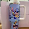 Taza de Agua Labubu Nueva 2025 Transfronteriza 40 oz con Asa Taza Térmica para Coche con Popote Aislamiento Térmico Taza de Hielo Frío