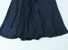 Atacado Outono 2025 Novo Estilo Europeu e Americano Vestido Longo Feminino Cor Lisa Textura de Cetim de Seda 2737