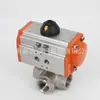 Válvula de Bola Neumática de Tres Vías con Rosca Interna Q614F/15F-16P Forma L Forma T Válvula de Bola Neumática de Tres Vías DN15