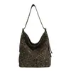 Bolso de axila retro americano con estampado de leopardo para mujer, estilo casual, bolso de mano único, bolsa de compras y para el día a día de gran capacidad