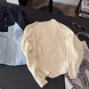 2026 Nuevo Cardigan de Punto Moda Coreana Cuello Redondo Manga Larga para Mujer, Corte Holgado, Adelgazante, Suéter Abrigo Versátil para Mujer