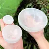 Adornos de Cristal Natural Adornos de Cuenco Redondo de Yeso Transparente Marroquí Pulsera de Selenita Desmagnetización y Purificación
