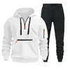 Sudadera con capucha para hombre de talla europea para primavera y otoño con cremallera, sudadera de múltiples bolsillos, conjunto de sudaderas casuales deportivas