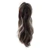 Peluca de Cola de Caballo Alta para Mujer con Cabello Real, Pinza de Garra, Corona Alta, Energía Juvenil, Peluca de Cola de Caballo Alta Semi-Recogida en Cascada Ombré Ligeramente Rizada