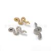 Pendientes de titanio F136 con forma de serpiente incrustados con circonita año de la serpiente uña de labio uña de cartílago de la oreja joyería para piercing corporal de aleación de titanio G23 pendientes
