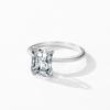 Anillo de plata S925 Super Flash rectangular de diamante artificial para mujer, europeo y americano, transfronterizo, comercio exterior, estilo frío de Ins, anillo cerrado de网红