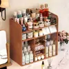 Caja de almacenamiento cosmético, organizador de labiales y productos para el cuidado de la piel, estante organizador para dormitorio de estudiante, estante de tocador de escritorio