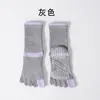 Calcetines de yoga de cinco dedos para mujer, calcetines antideslizantes, calcetines de dedos para Pilates, calcetines para piso de fitness en interiores, calcetines deportivos de media caña con suela de silicona