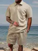 Tecido Jacquard de Verão Masculino Transfronteiriço Camisa Polo Casual Masculina Fina Manga Curta Terno Estilo Tendência
