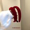 Francés Elegante Retro Vino Blanco Terciopelo Rojo Esponja Pelo Presionado Diadema Traje de Brindis Estilo Occidental Suave Accesorios para el Cabello del Año del Caballo
