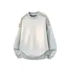 Roupa Masculina ACU Moletom Masculino Liso com Gola Redonda e Zíper Decorativo de Estrela, Novo Top Casual Soltinho para Homens Outono/Inverno 2026