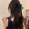 Pinza de Agarre con Lazo de Cinta Negra 2023 Nuevo Parte Trasera de la Cabeza Cabello Horquilla Escarchada Pinza de Tiburón Femenina Accesorios para el Cabello Rojo de Internet